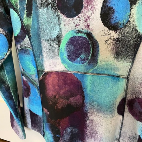 Simply Art by Dolcezza sz S blazer jacket mid-length multicolour blues - Picture 15 of 16